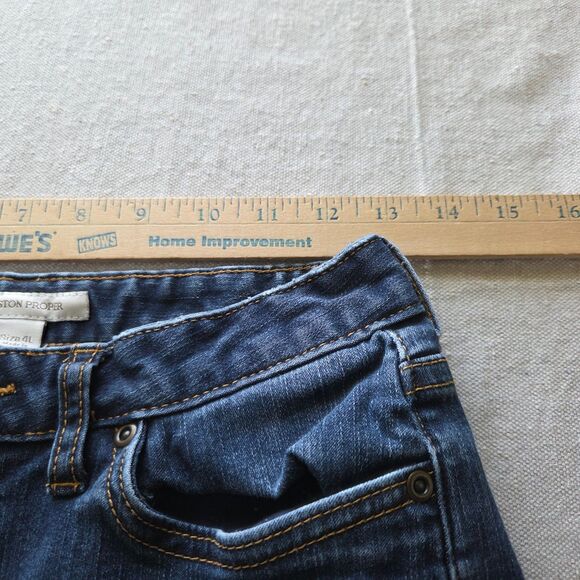Boston Proper Jeans Womens Size 4L Mid Rise Straight Leg Stretch Plain Pocket - Picture 7 of 12